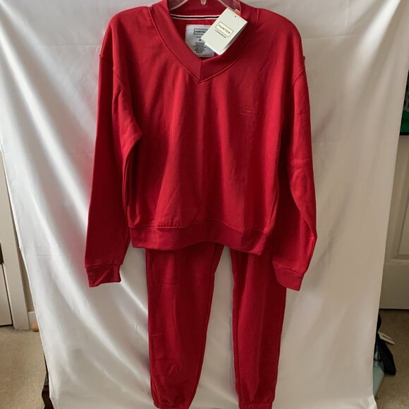 HUNTER Fleece Lined Sweatshirt & Sweat Cargo Pants SET in Red Sz MEDIUM - Picture 1 of 9
